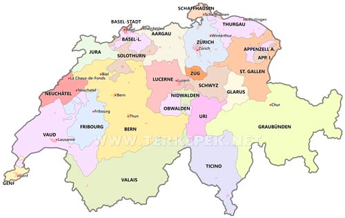 Svájc politikai térkép